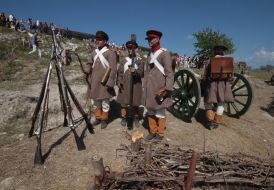 Reenacting battle of the Crimean War of 1853-1856