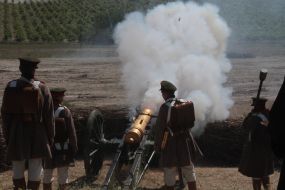 Reenacting battle of the Crimean War of 1853-1856