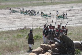 Reenacting battle of the Crimean War of 1853-1856