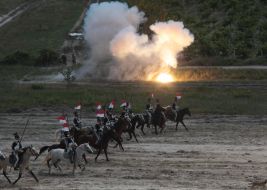 Reenacting battle of the Crimean War of 1853-1856