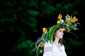 The girl in a wreath