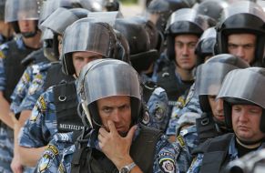 Soldiers of special police "Berkut"
