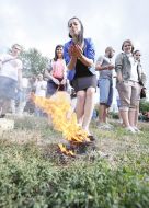 Pagans establish a statue of Perun