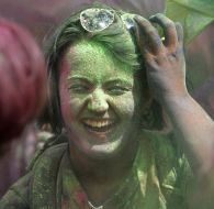 Participant of the colors festival