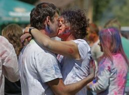 Participants of the colors festival