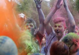 Participants of the colors festival