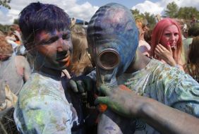 Participants of the colors festival