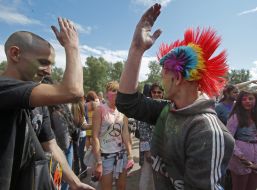 Participants of the colors festival