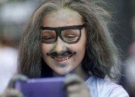 Participant of the colors festival