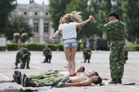 Servicemen of 95th separate airmobile brigade