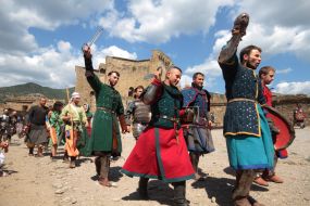 Participants  of festival «Genoese helmet»