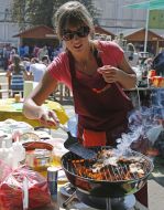 Participant of the festival of street food