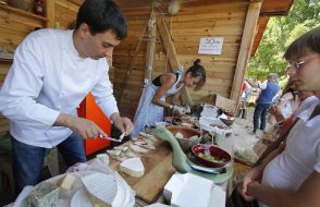 Participants of the festival of street food