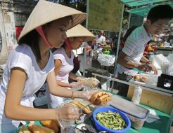 Participants of the festival of street food