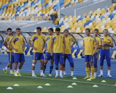 Players of the national team of Ukraine on football