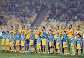 Players of the team of Ukraine on football