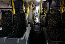 Cleaning inside the trolley