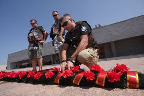Members of the Russian motoclub "Nightly wolves"