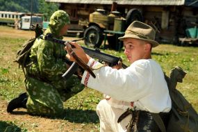 Participants of military historical reconstruction