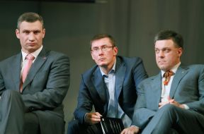 Vitali Klitschko, Oleg  Tyagnibok and Yuriy Lutsenko