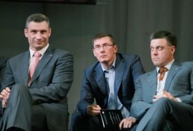 Vitali Klitschko, Oleg  Tyagnibok and Yuriy Lutsenko 