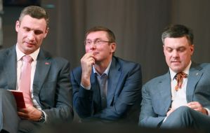 Vitali Klitschko, Oleg  Tyagnibok and Yuriy Lutsenko 