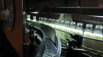 Conveyor with milk products