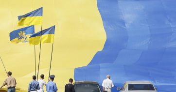 The enormous flag of Ukraine
