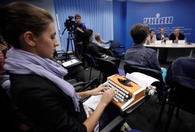 The press conference participants
