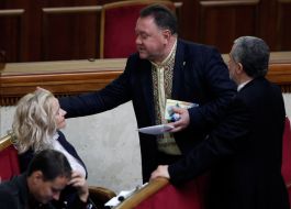 Bogdan Benyuk and Irina Farion