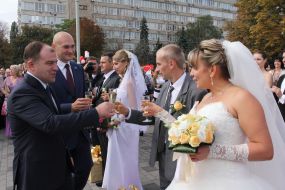 Дмитрий Колесников поздравляет молодоженов