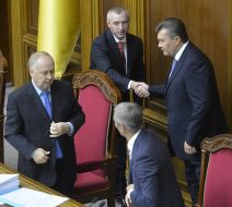 Viktor Yanukovich, Ruslan Koshulinskiy, Igor Kaletnik and Vladimir Rybak