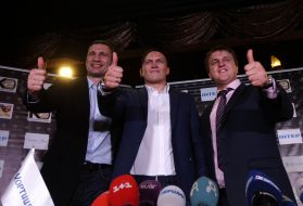 Vitali Klitschko, Aleksandr Usik and Aleksandr  Krasiuk