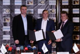 Vitali Klitschko, Aleksandr Usik and Aleksandr  Krasiuk