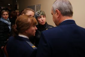 Prosecutors talk with Irina Krashkova