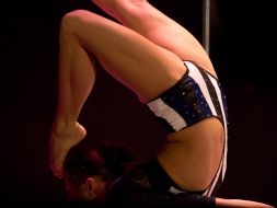 A participant of championship dance and acrobatics on the pole