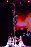Participants of championship dance and acrobatics on the pole