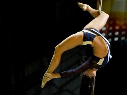 A participant of championship dance and acrobatics on the pole