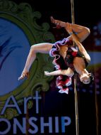 A participant of championship dance and acrobatics on the pole