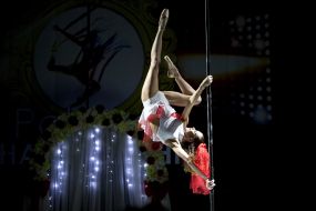 A participant of championship dance and acrobatics on the pole