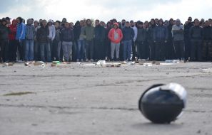 Participants exercises to riots