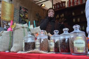 Sale of different sorts of coffee