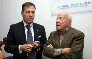 Fabrizio Romano and Achille Bonito Oliva