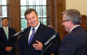 Viktor Yanukovych and Bronislaw Komorowski