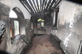 Последствия пожара в мечети