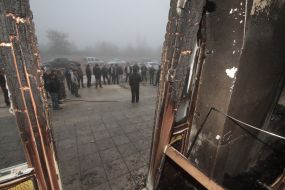 Последствия пожара в мечети