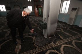 Последствия пожара в мечети