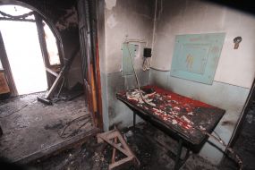 Последствия пожара в мечети