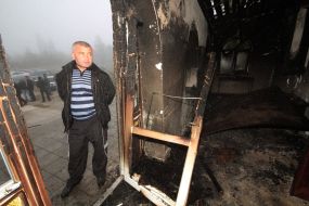 Последствия пожара в мечети