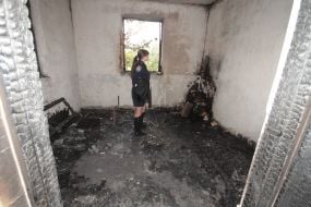 Последствия пожара в мечети